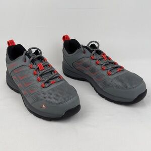 Merrell Work Gray & Red Women’s Safety Toe Work Sneakers Sz 9.5M